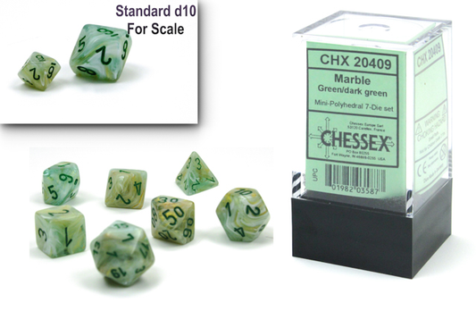 Marble Mini 7 Die Set Green/Dark Green