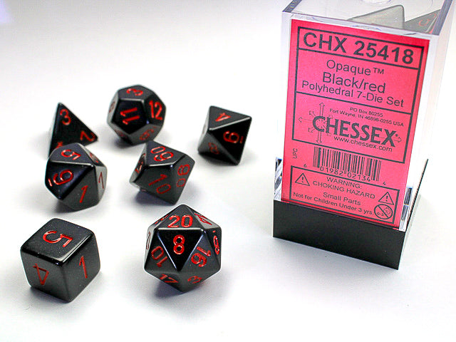 7 Die set- Opaque Black/Red