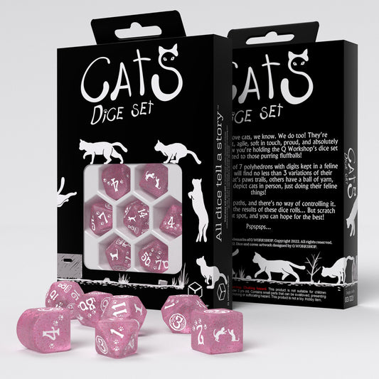 Cats Dice Set- Pink