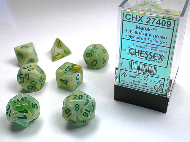 7 Die set- Marble Green/Dark Green