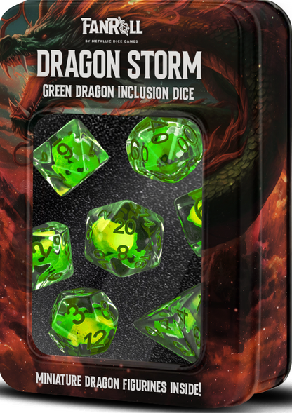 Dragon Storm Red Inclusion Dice- 7 Die Set