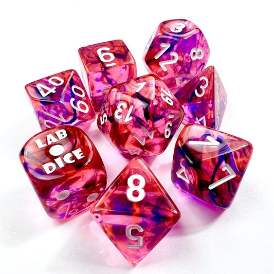 Lab Dice- Nebula- Black-Light Special/white