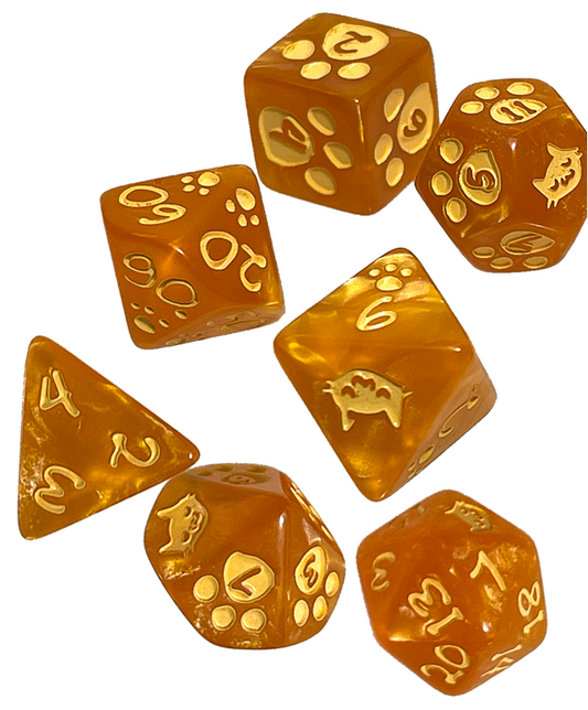 Kitten Dice Set- Orange